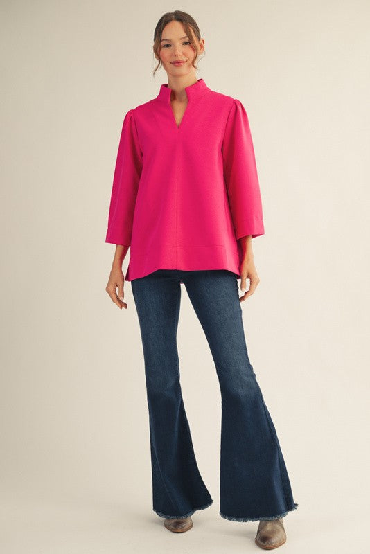 The Hillary Tunic Top Hot Pink