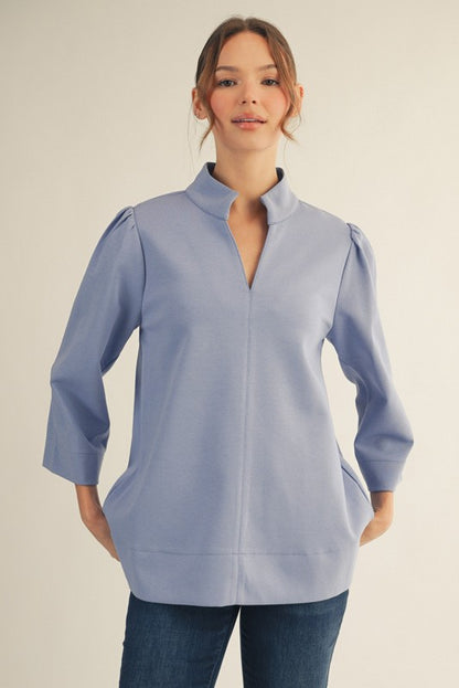 The Hillary Tunic Top Sky Blue