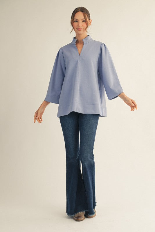 The Hillary Tunic Top Sky Blue