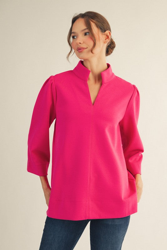 The Hillary Tunic Top Hot Pink