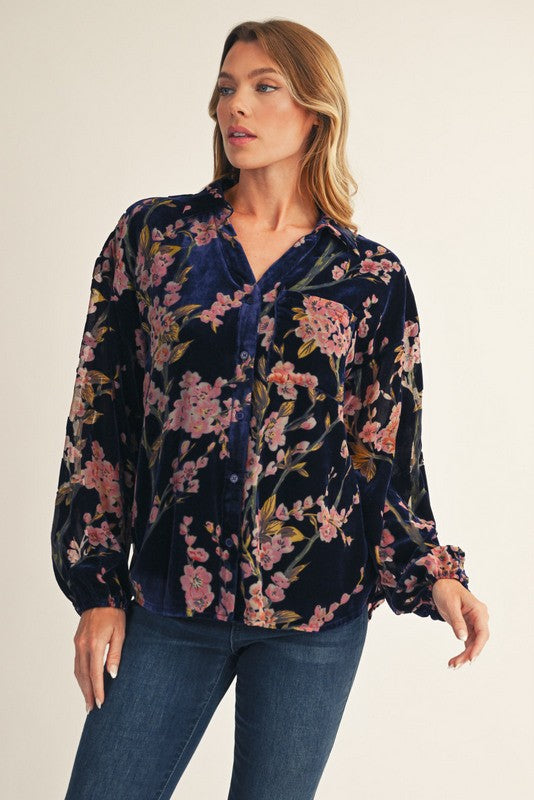 The Softer Side of Floral Button Down Shirt