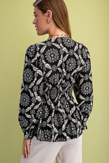 The Cameron Zipper Blouse in Black