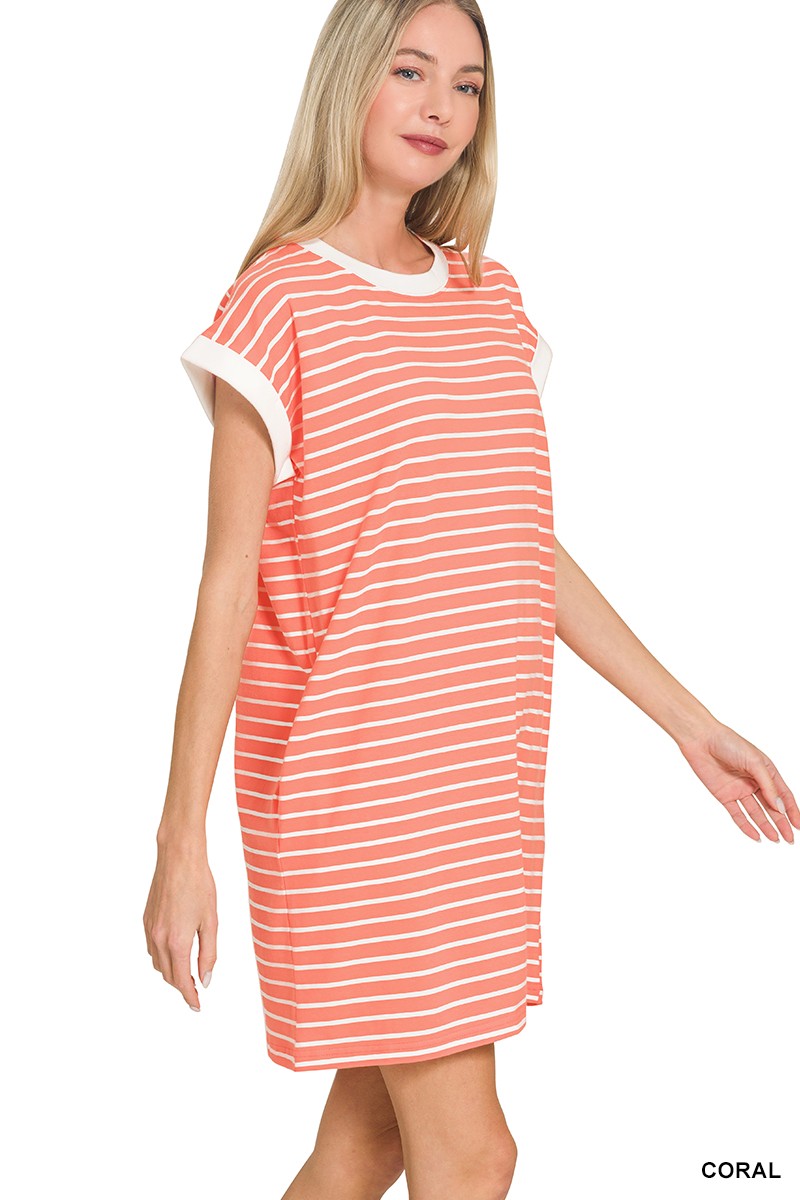 Summer Throw on Dress in Coral