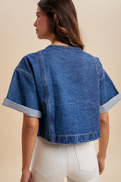 Double Breasted Jean Blouse