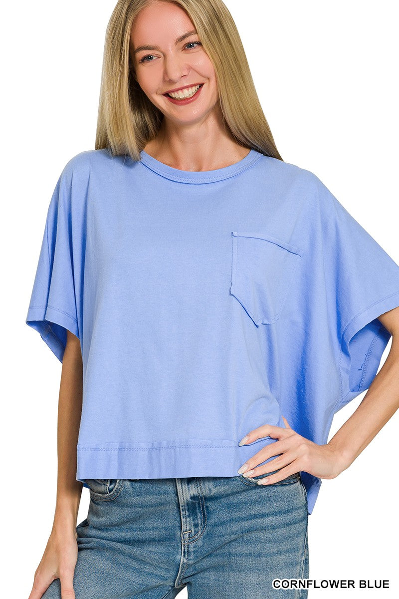 The Boxy Throw On Top-Cornflower Blue