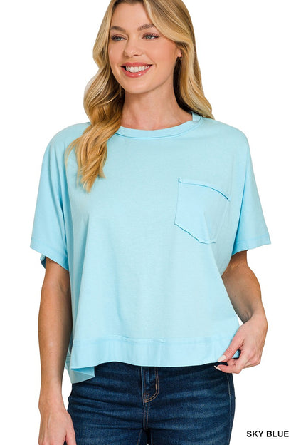 The Boxy Throw On Top-Sky Blue