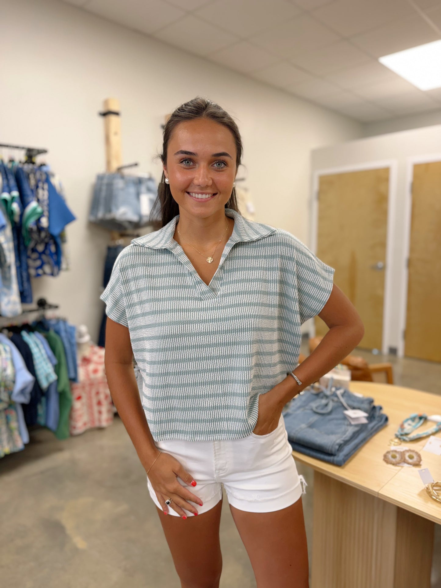 The Piper Cropped Top Jade