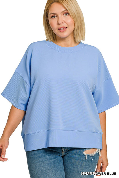 Our Fan Fav Top in Corn Flower Blue Curvy