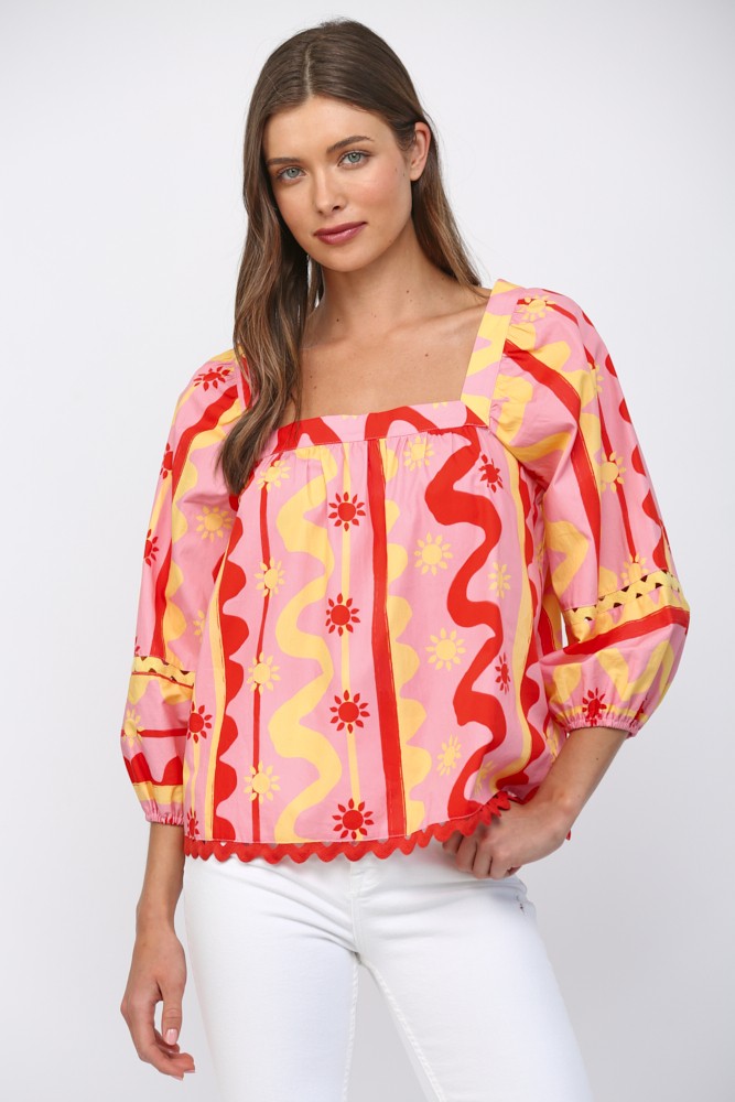 Ride The Wave Print Blouse