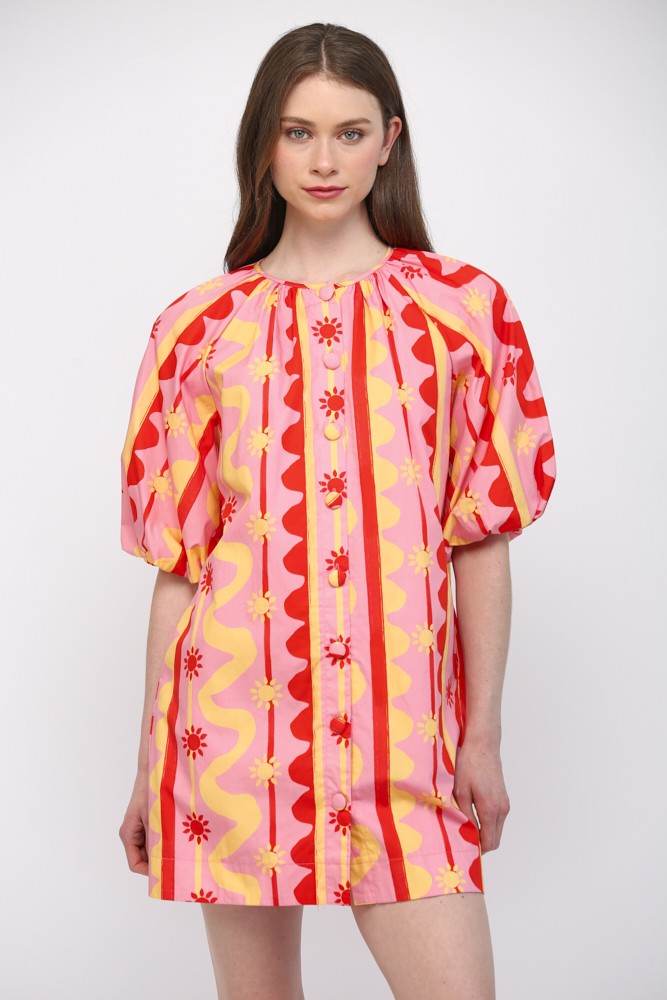 Ride The Wave Print Shift Dress