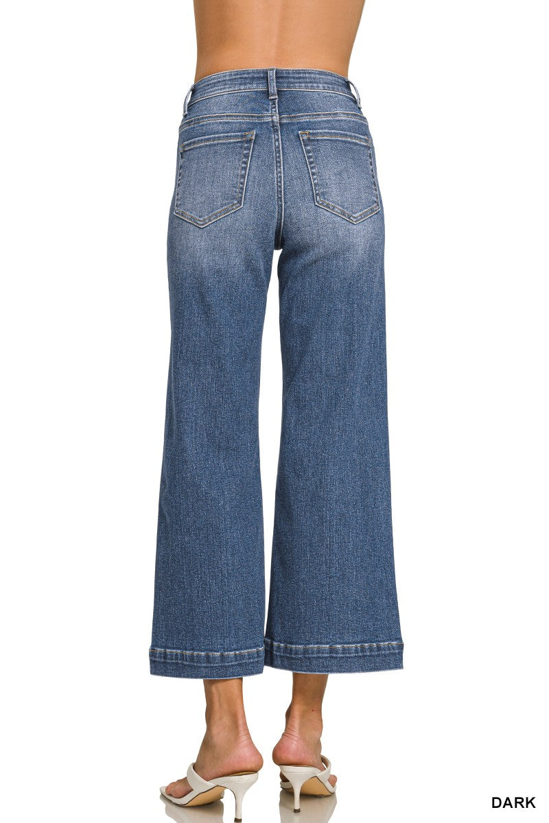 The Stella Wide Leg Cropped Jean