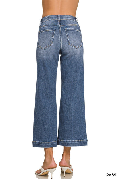 The Stella Wide Leg Cropped Jean