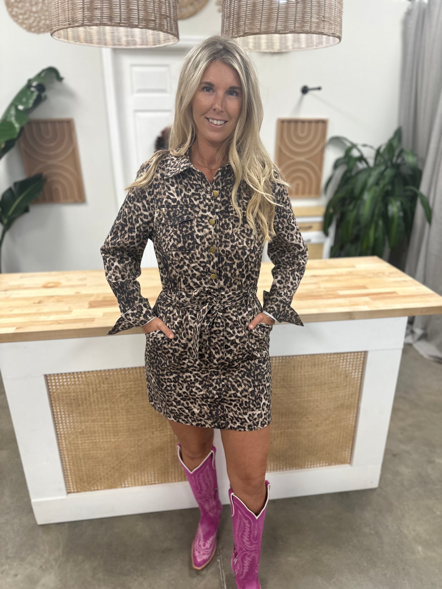 Savannah Leopard Mini Dress