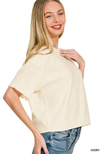 The Rochelle Cropped Sweater Ivory