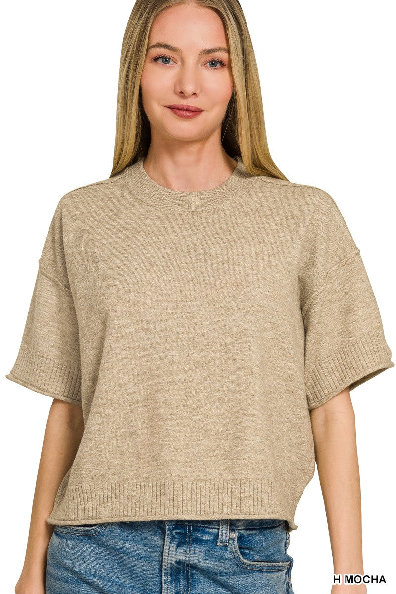 The Rochelle Cropped Sweater Tan
