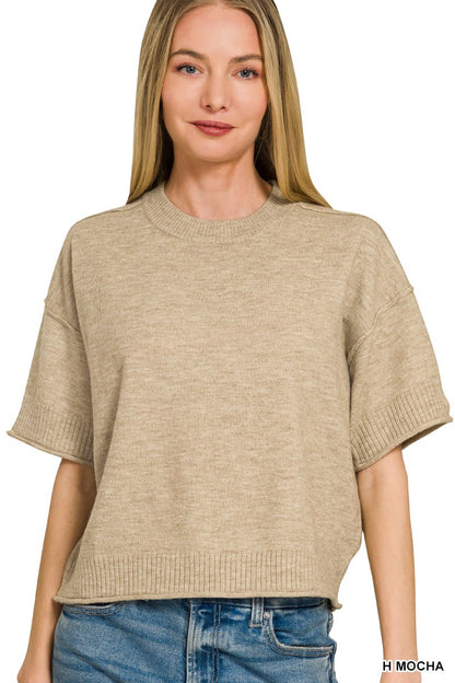 The Rochelle Cropped Sweater Tan