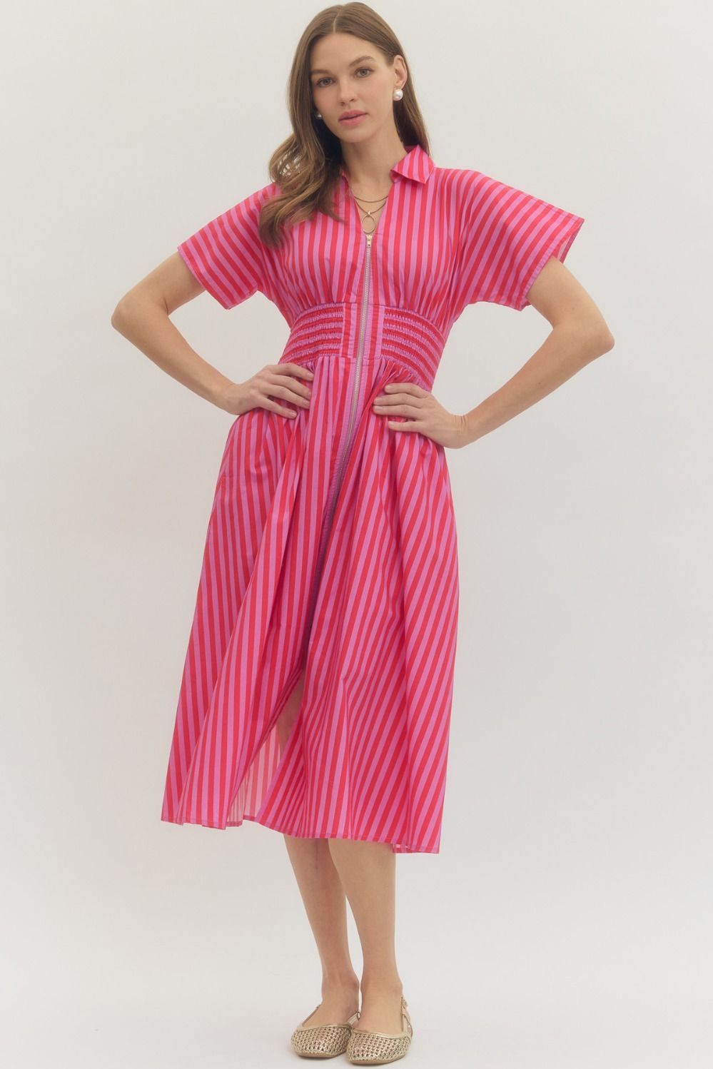 The Coastal Boss Lady Dress Pink