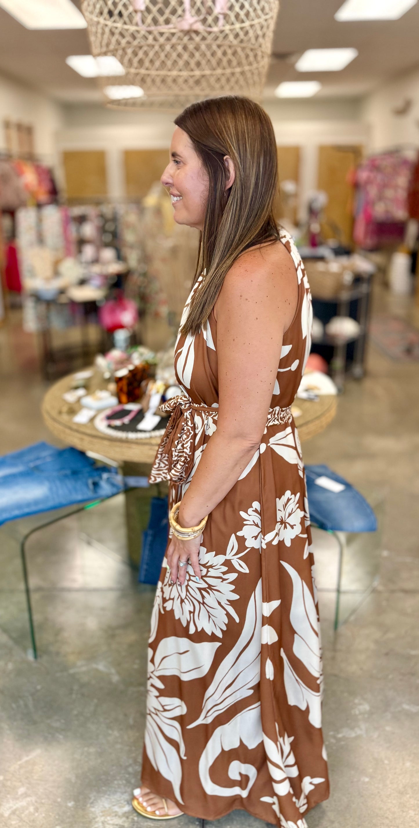 The Autumn Halter Maxi Dress