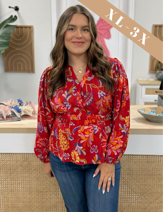 The Poppy Peplum Blouse Curvy