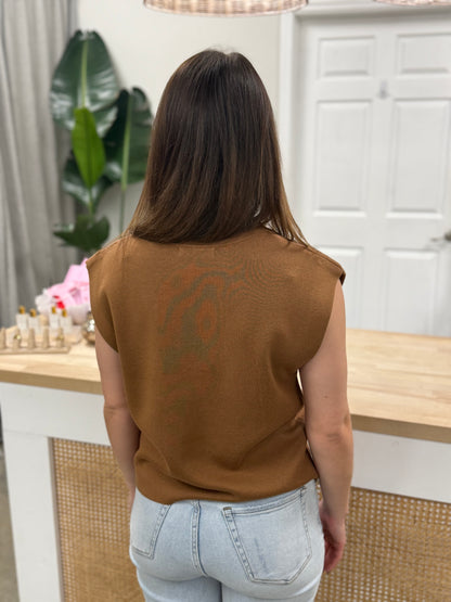 The Sylvie Vest  Camel