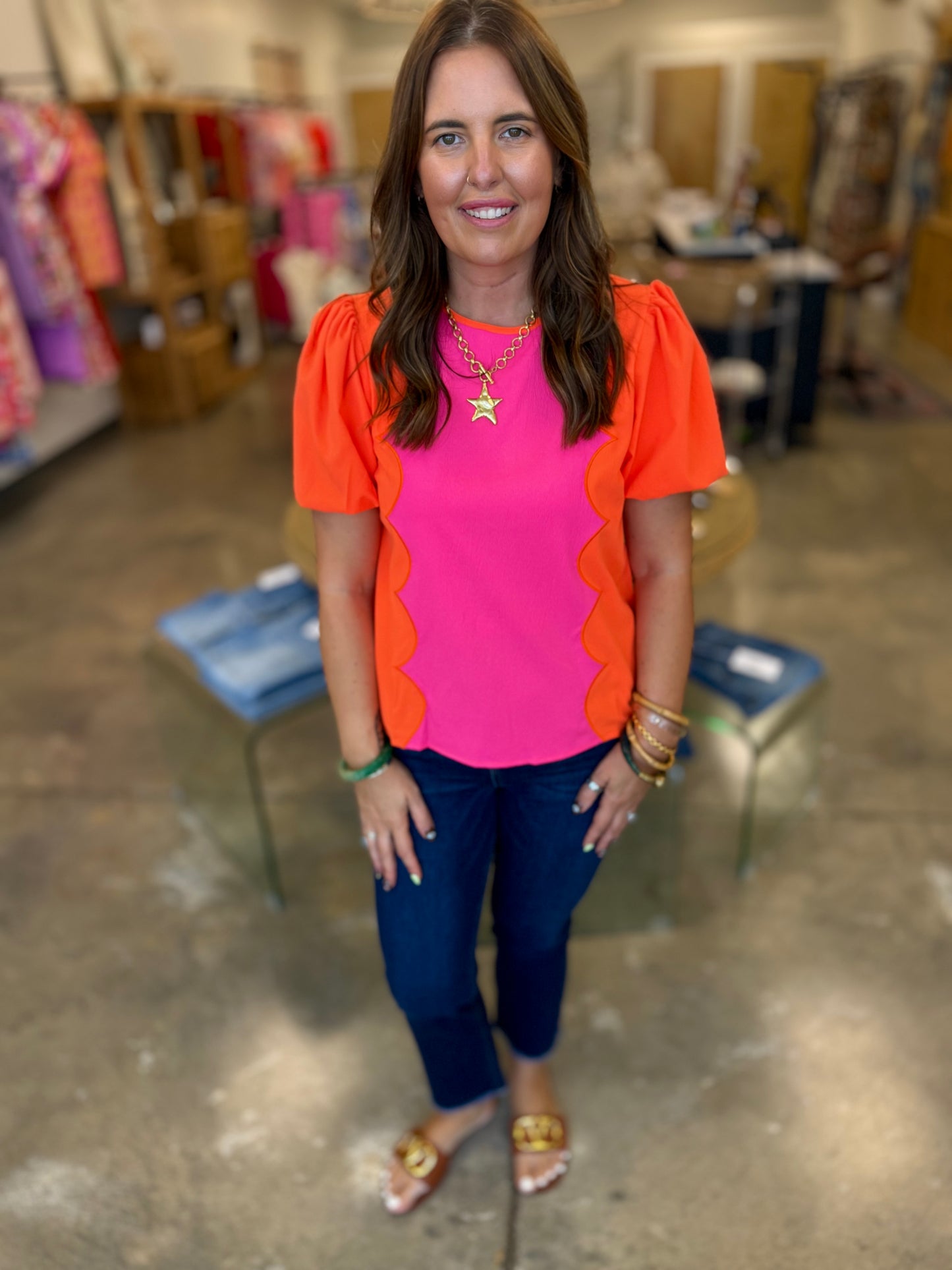 The Demi Scalloped Blouse