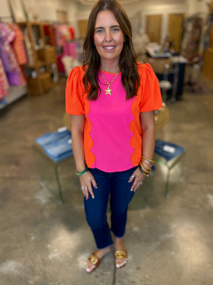 The Demi Scalloped Blouse