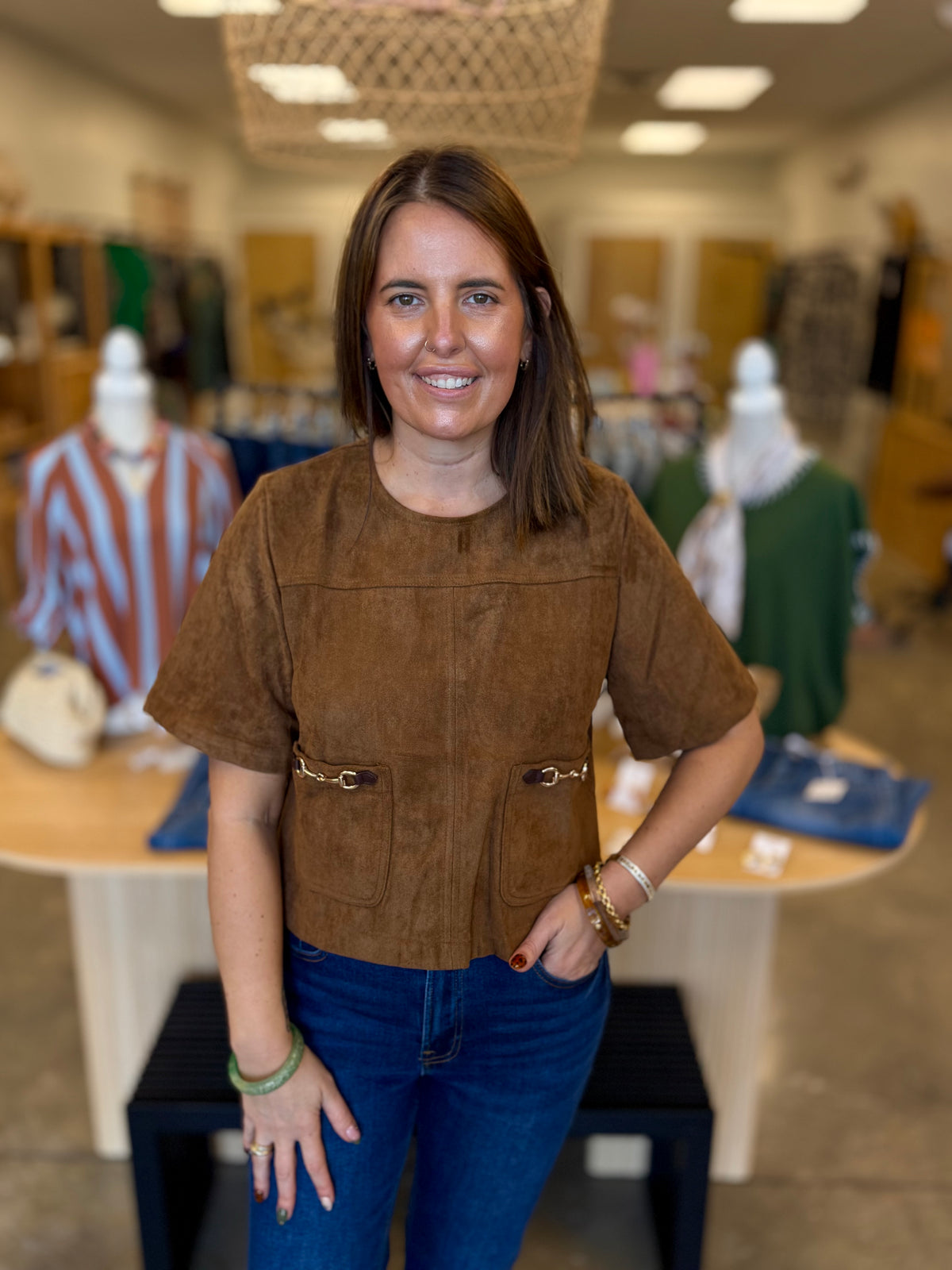The Aubrey Suede Blouse