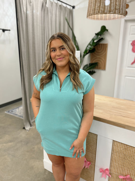 Keeping It Casual Dress TURQUOISE
