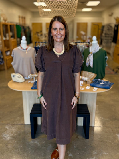 The Wyoming Corduroy Midi Dress