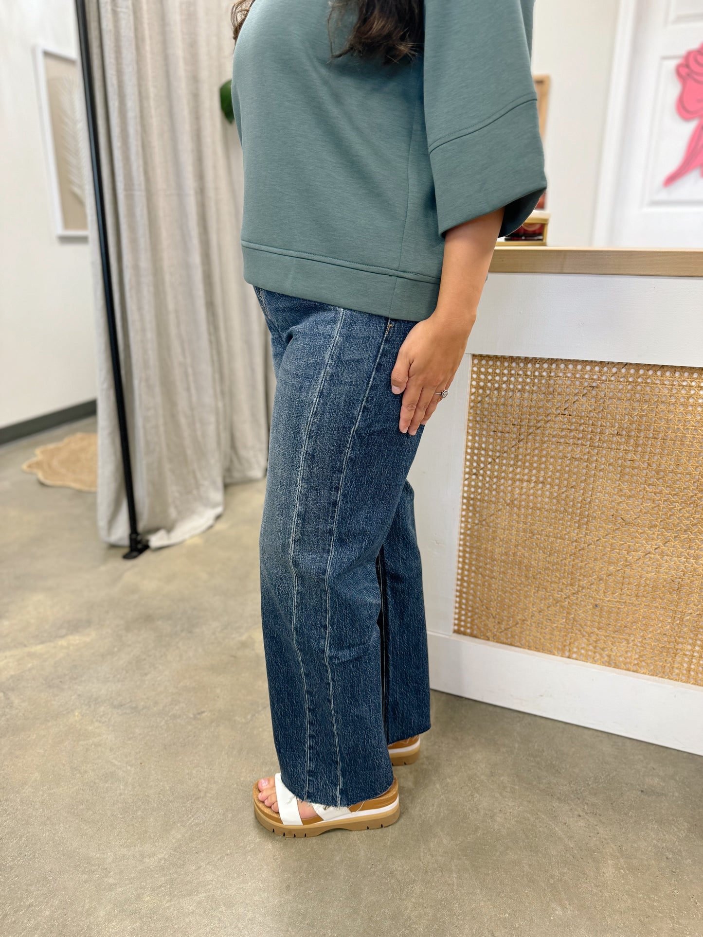 Bayeas High Rise Straight Leg Jeans