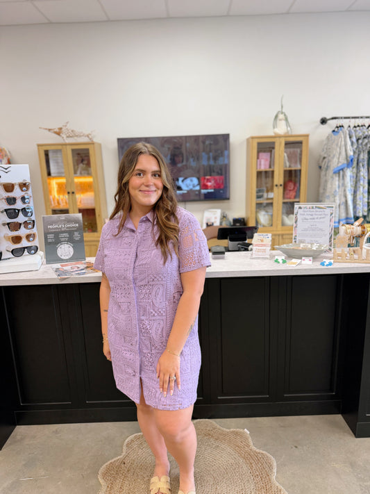 Lavender and Lace Mini Dress