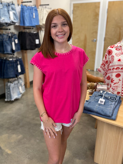 Your Summer Staple Top-Hot Pink