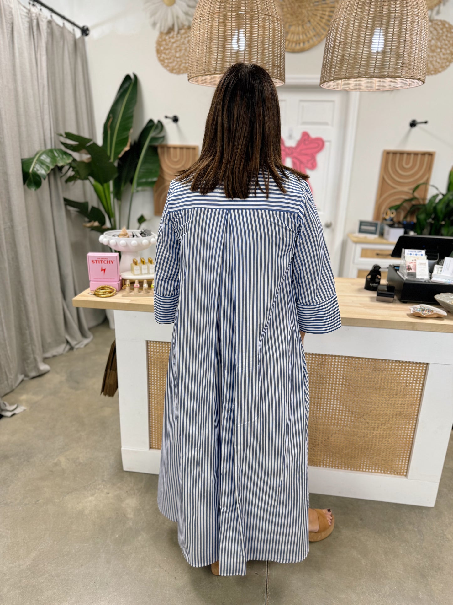Business Casual Maxi Shirt Dress