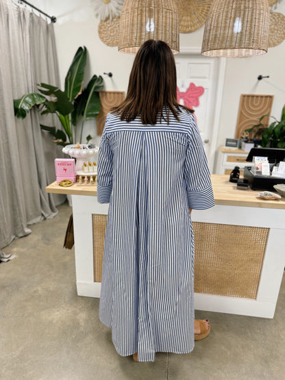 Business Casual Maxi Shirt Dress