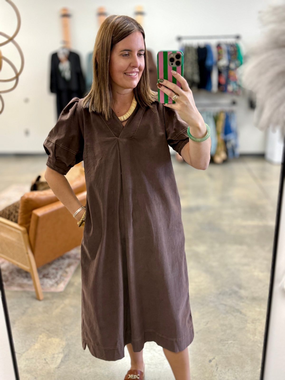 The Wyoming Corduroy Midi Dress