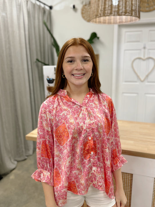 Paisley & Pink Top