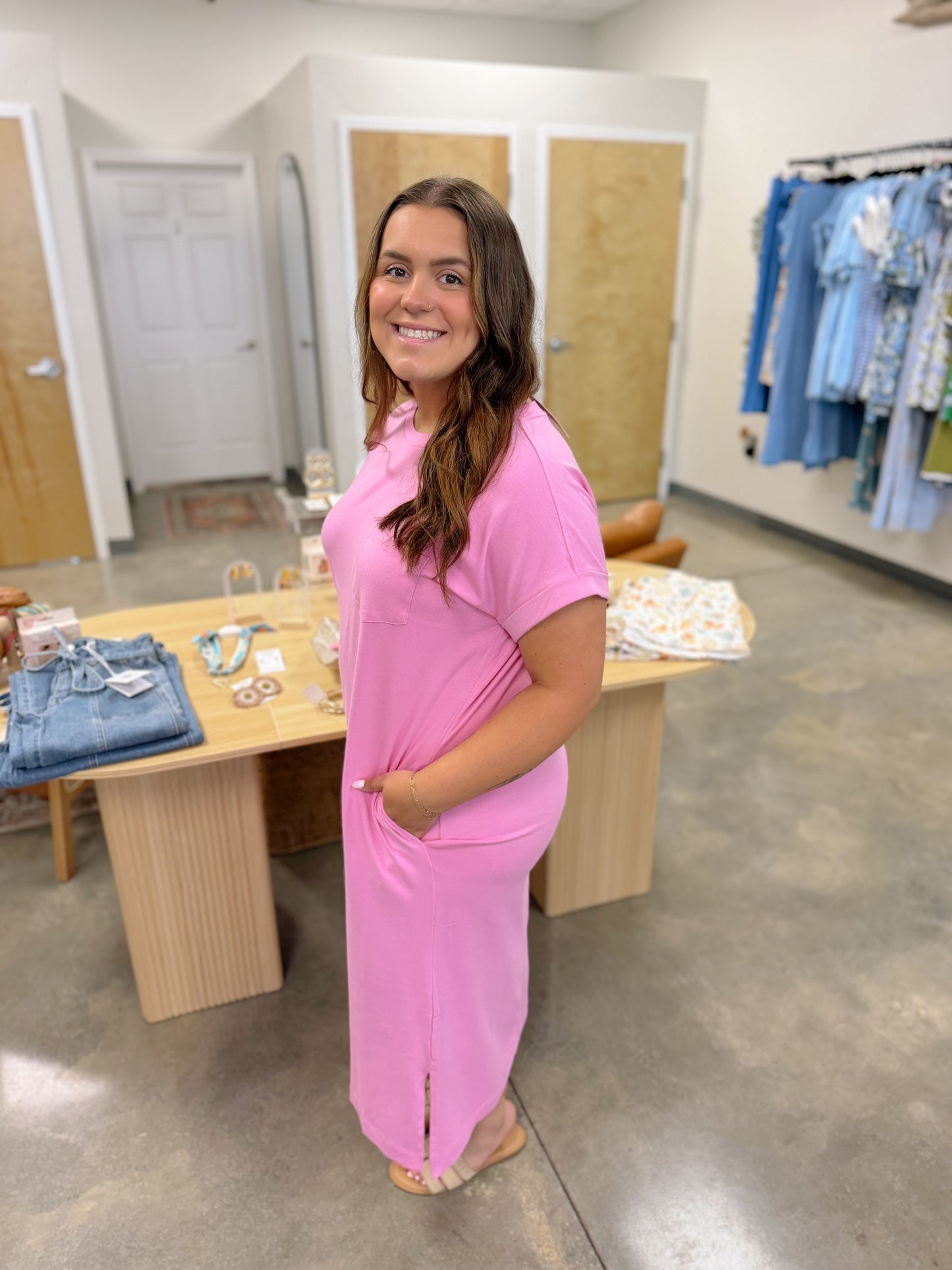 Get Around Town Dress-Pink