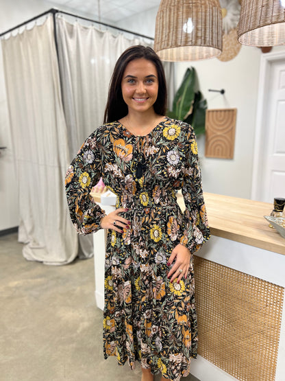 The Bethany Print Floral Midi Dress