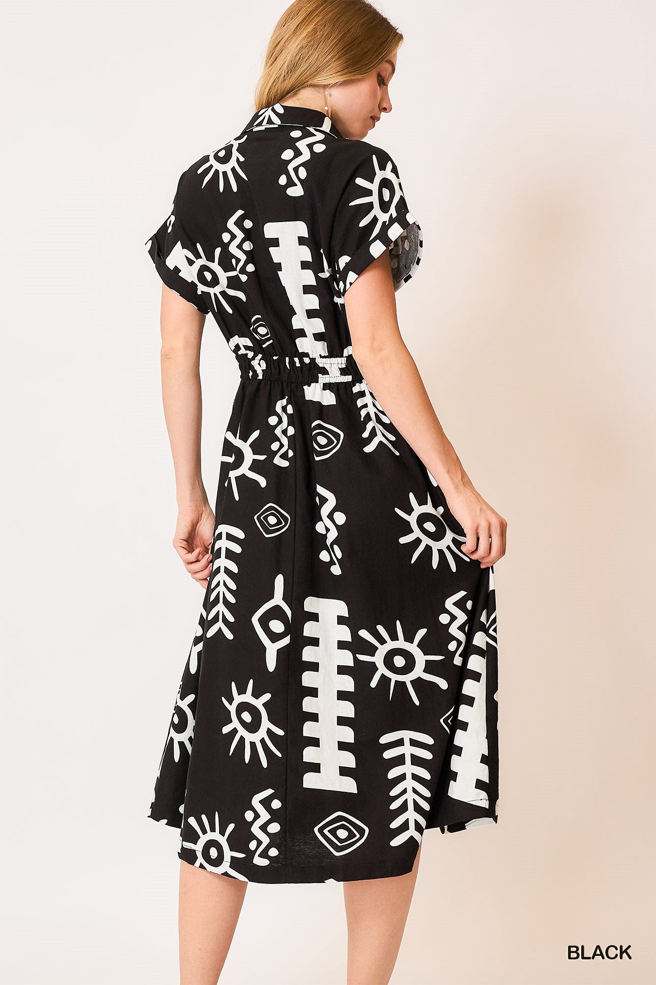 The Native Print Button Down Dress
