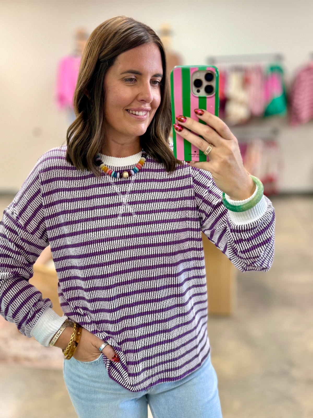 The Sylvia Ribbed Top Purple