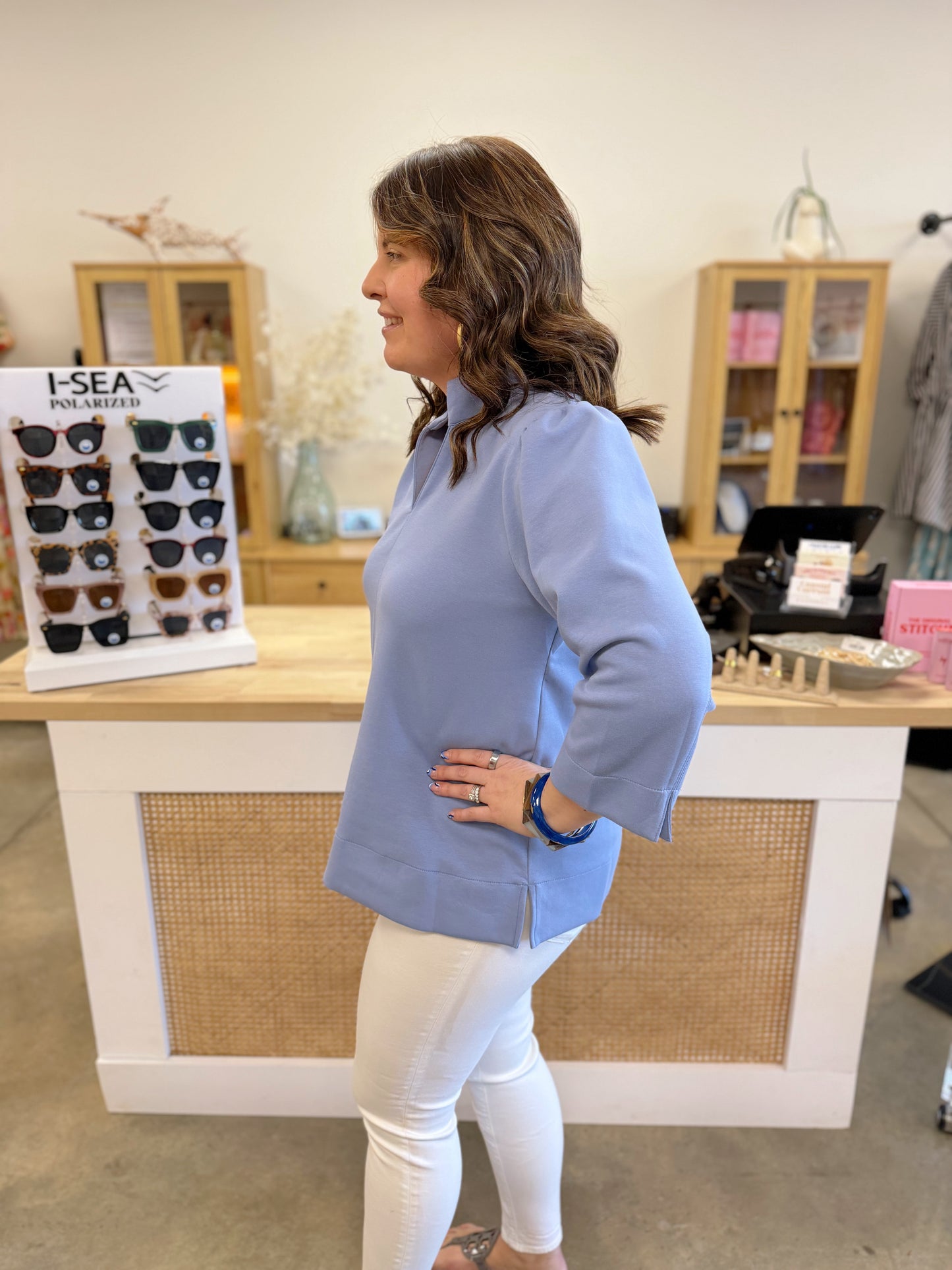 The Hillary Tunic Top Sky Blue