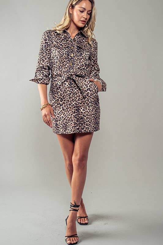 Savannah Leopard Mini Dress