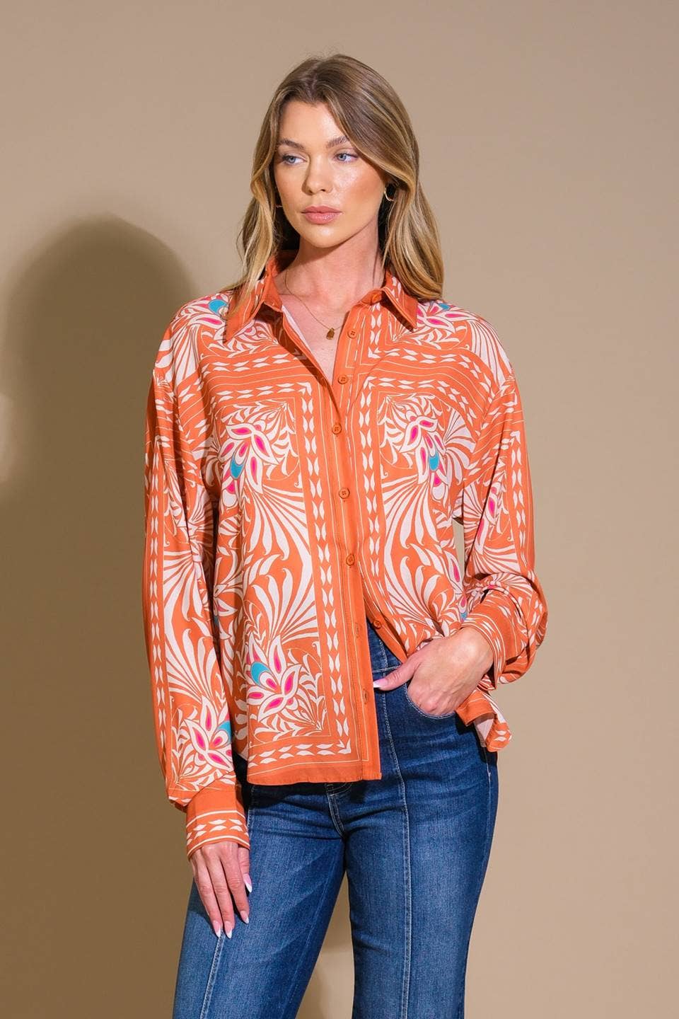 Rio Vibes Button Down Top