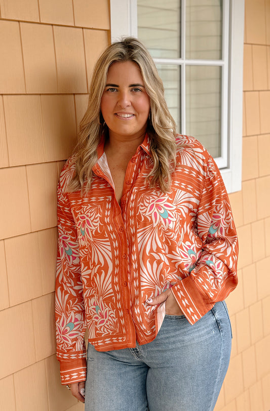 Rio Vibes Button Down Top