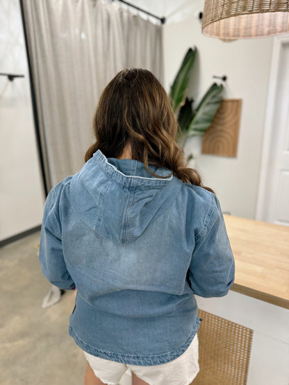 Fall on the Coast Denim Hoodie