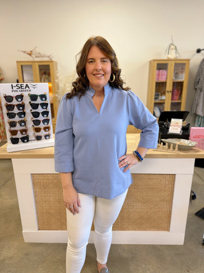 The Hillary Tunic Top Sky Blue