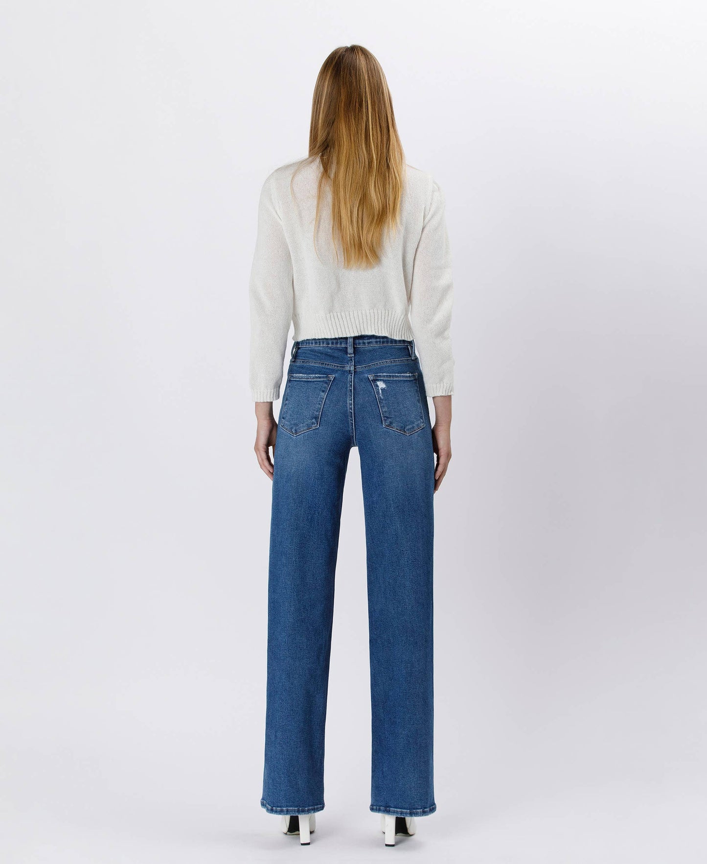 TUMMY CONTROL 90'S SUPER HIGH RISE WIDE LEG JEANS