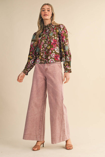 The Laci Ruffle Button Down Blouse