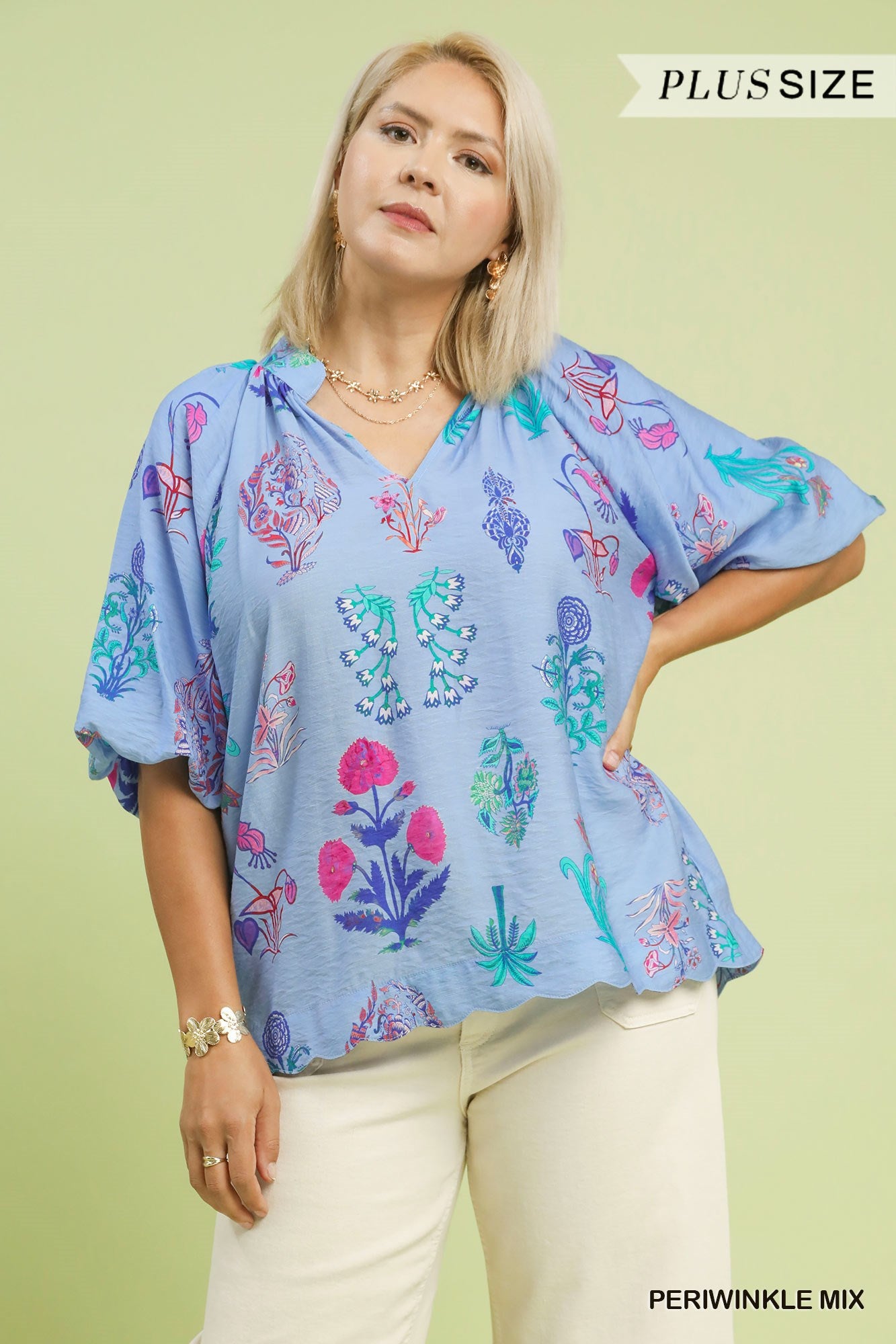 The Middleton Block Print Blouse Curvy