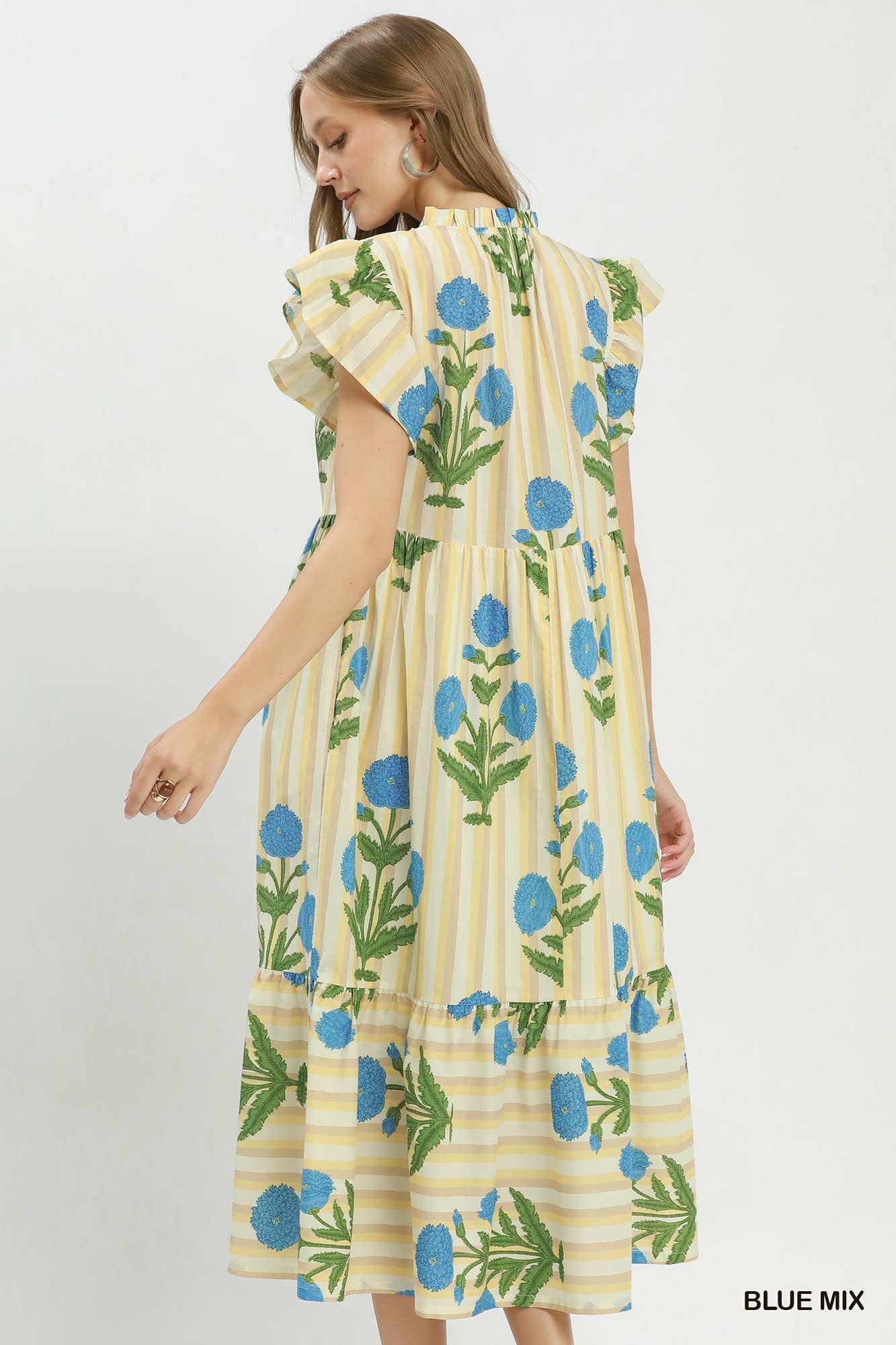 The Laurel Block Print Midi Dress